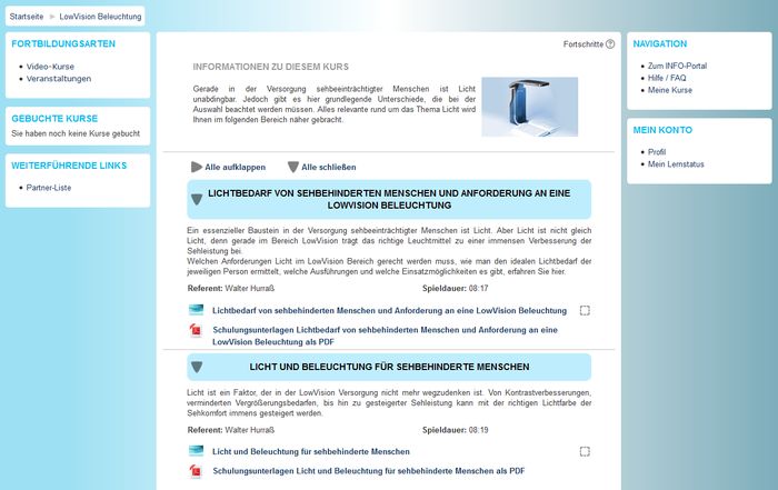 Kurs LowVision Beleuchtung